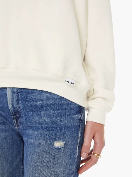 From the brand MOTHER Women's The Biggie Concert Raglan Sweatshirt in Cream - abigail fashion