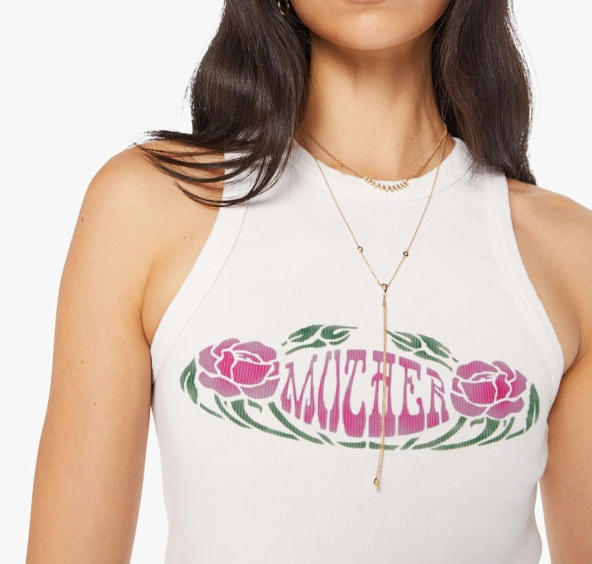 From the brand MOTHER Women's The Chin Ups Chop Cropped Tank in Nouveau Mother - abigail fashion