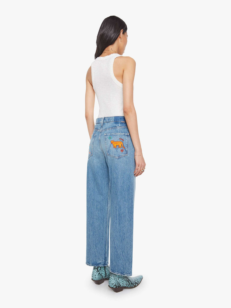 From the brand MOTHER Women's The Dodger Flood Jeans in That's All Folks - abigail fashion