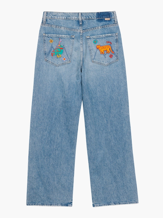 From the brand MOTHER Women's The Dodger Flood Jeans in That's All Folks - abigail fashion