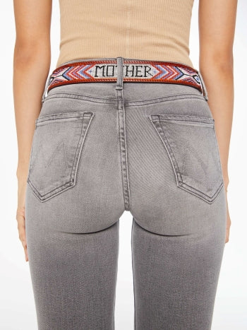 From the brand MOTHER Women's The Eye Opener Leather Belt in Brown - abigail fashion