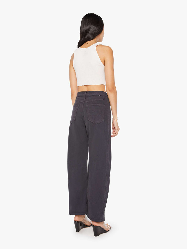 From the brand MOTHER Women's The Half-Pipe Flood High-Waisted Pant in Faded Black - abigail fashion