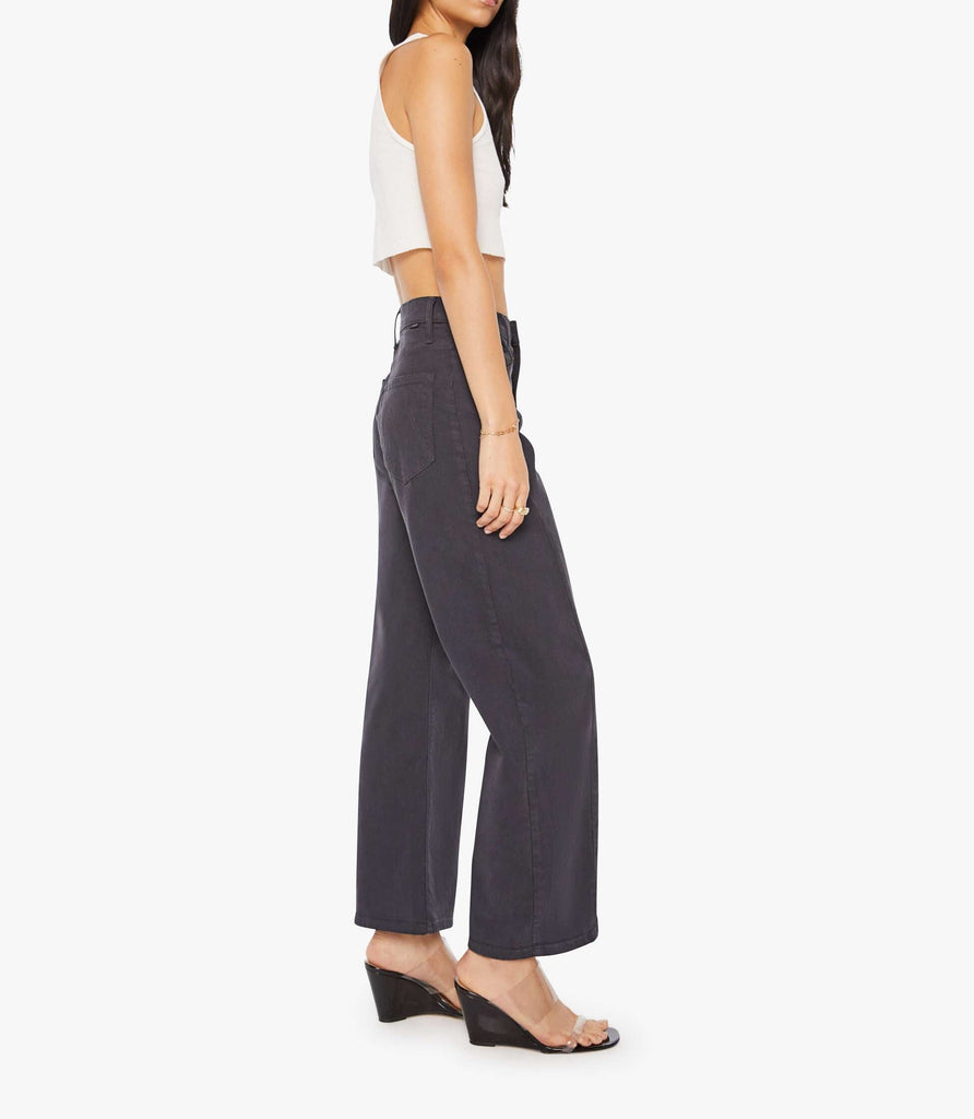 From the brand MOTHER Women's The Half-Pipe Flood High-Waisted Pant in Faded Black - abigail fashion