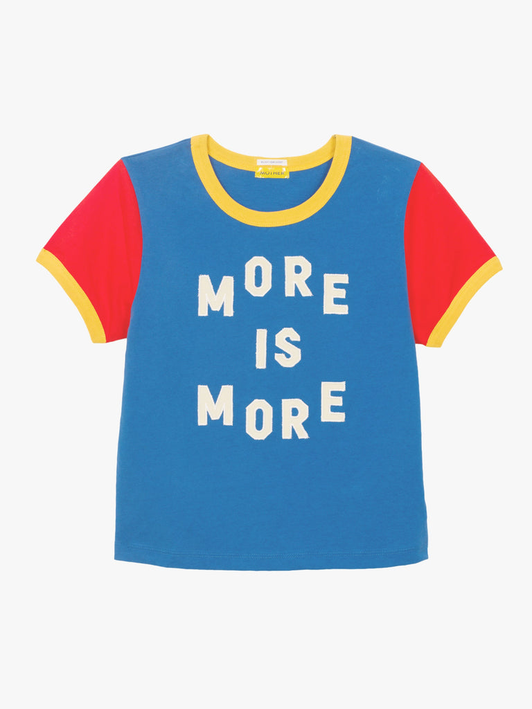 From the brand MOTHER Women's The Itty Bitty Ringer Crewneck Tee in Delft More Is More - abigail fashion