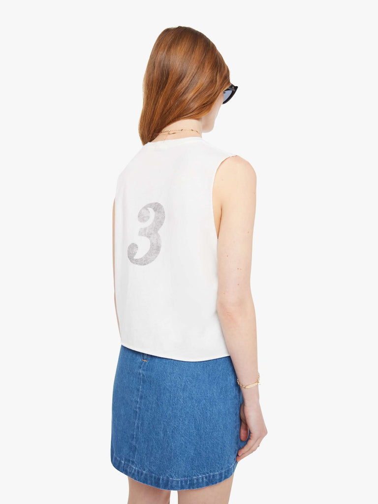 From the brand MOTHER Women's The Lil Goodie Goodie Chop Top in Pin Point - abigail fashion