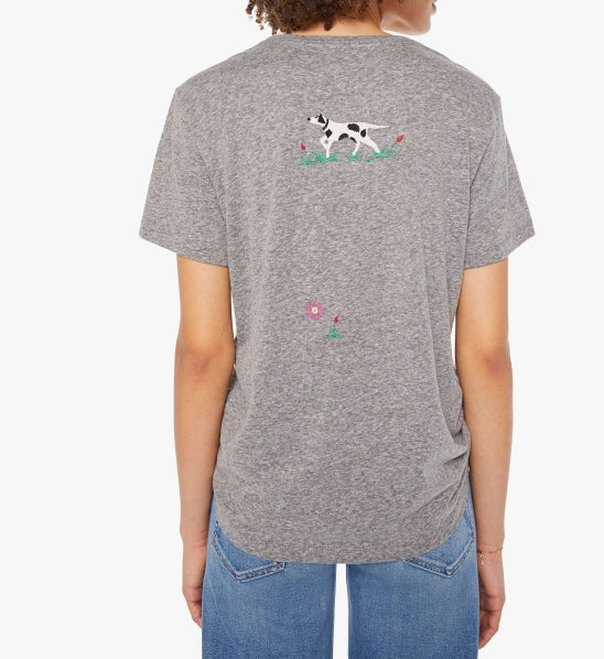 From the brand MOTHER Women's The Rowdy Crewneck Tee in Hot On The Trail - abigail fashion