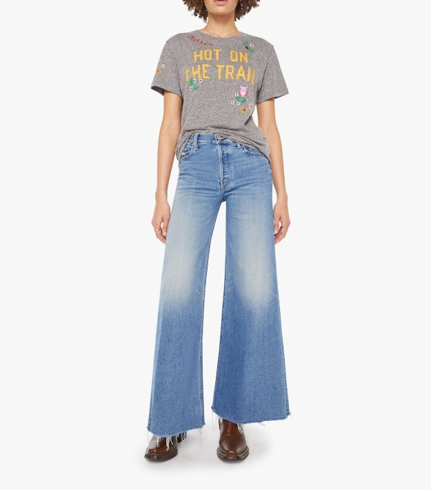 From the brand MOTHER Women's The Rowdy Crewneck Tee in Hot On The Trail - abigail fashion