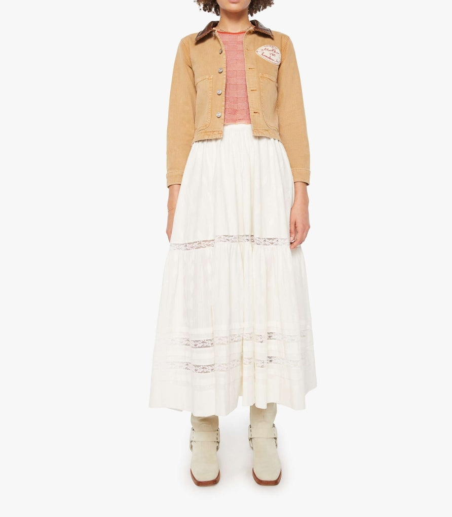 From the brand MOTHER Women's The Workwear Shorty Devil Doesnt Care Jacket in Whole Wheat - abigail fashion