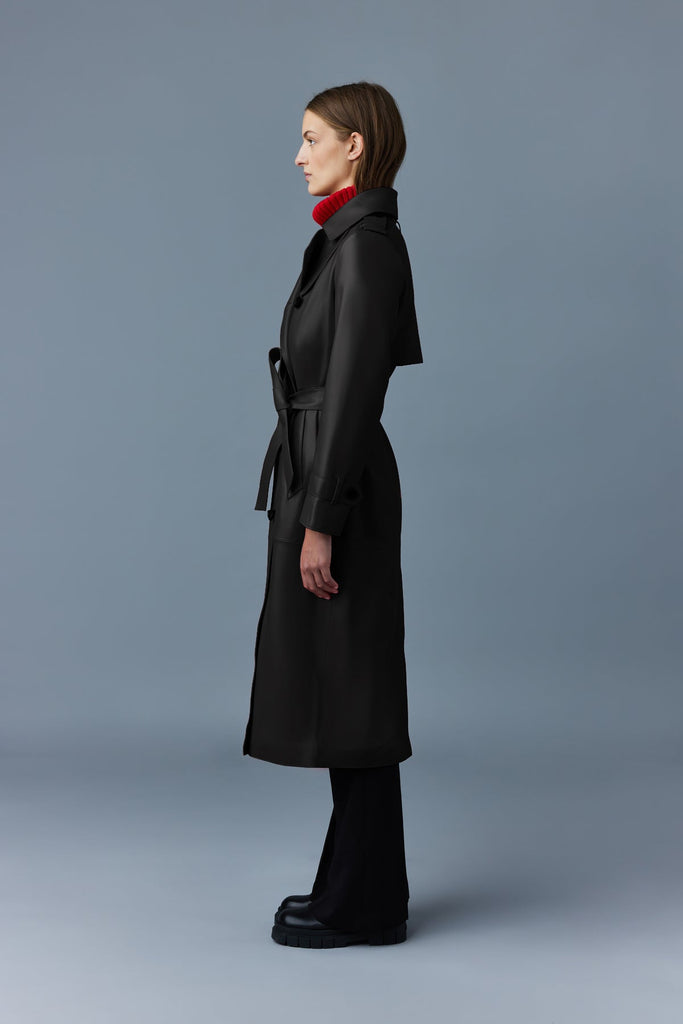 Mackage Gael-V Double-Breasted Trench Coat  Black Bach&Co
