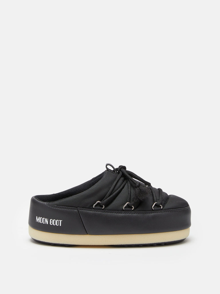 From the brand MoonBoot Women's Evx Mule Nylon slip-on in Black - abigail fashion