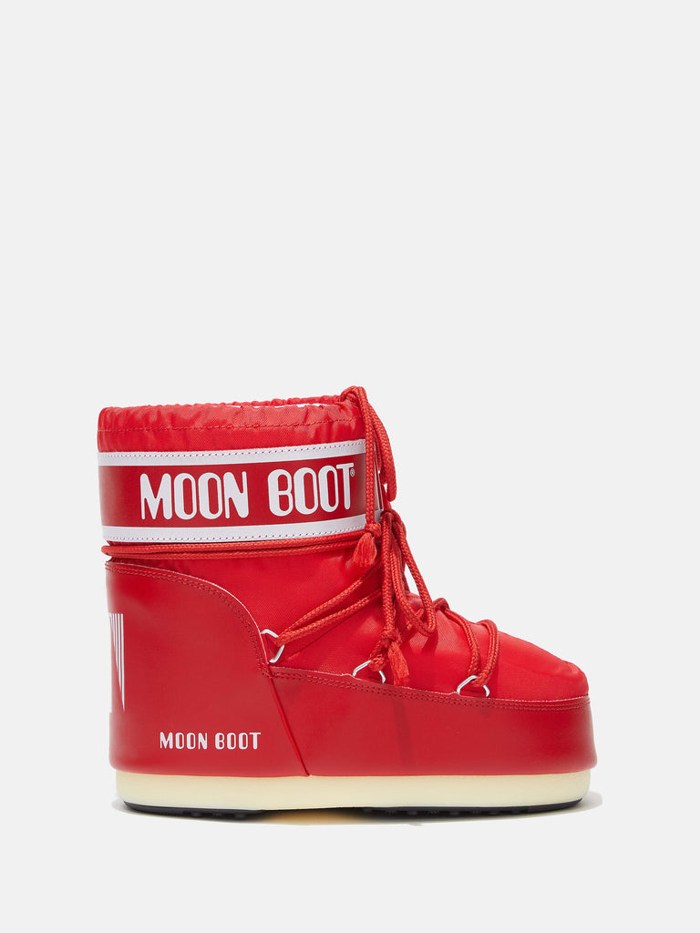 From the brand MoonBoot Women's Icon Low Nylon Boot in Red - abigail fashion