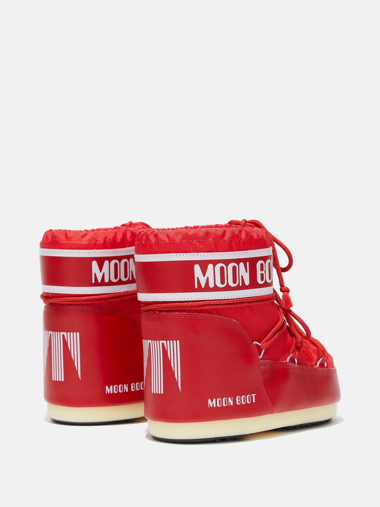 From the brand MoonBoot Women's Icon Low Nylon Boot in Red - abigail fashion