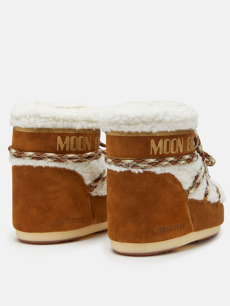 From the brand MoonBoot Women's Icon Low Shearling Boot in Whisky/Off White - abigail fashion