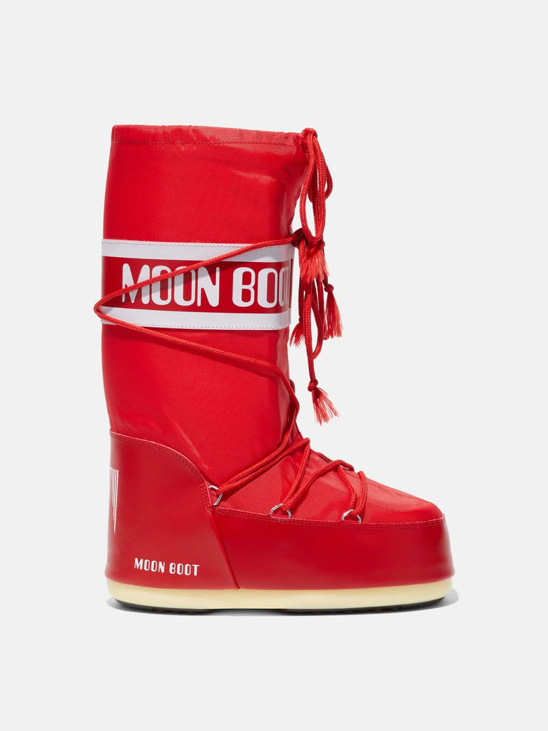 From the brand MoonBoot Women's Icon Nylon Boot in Red - abigail fashion