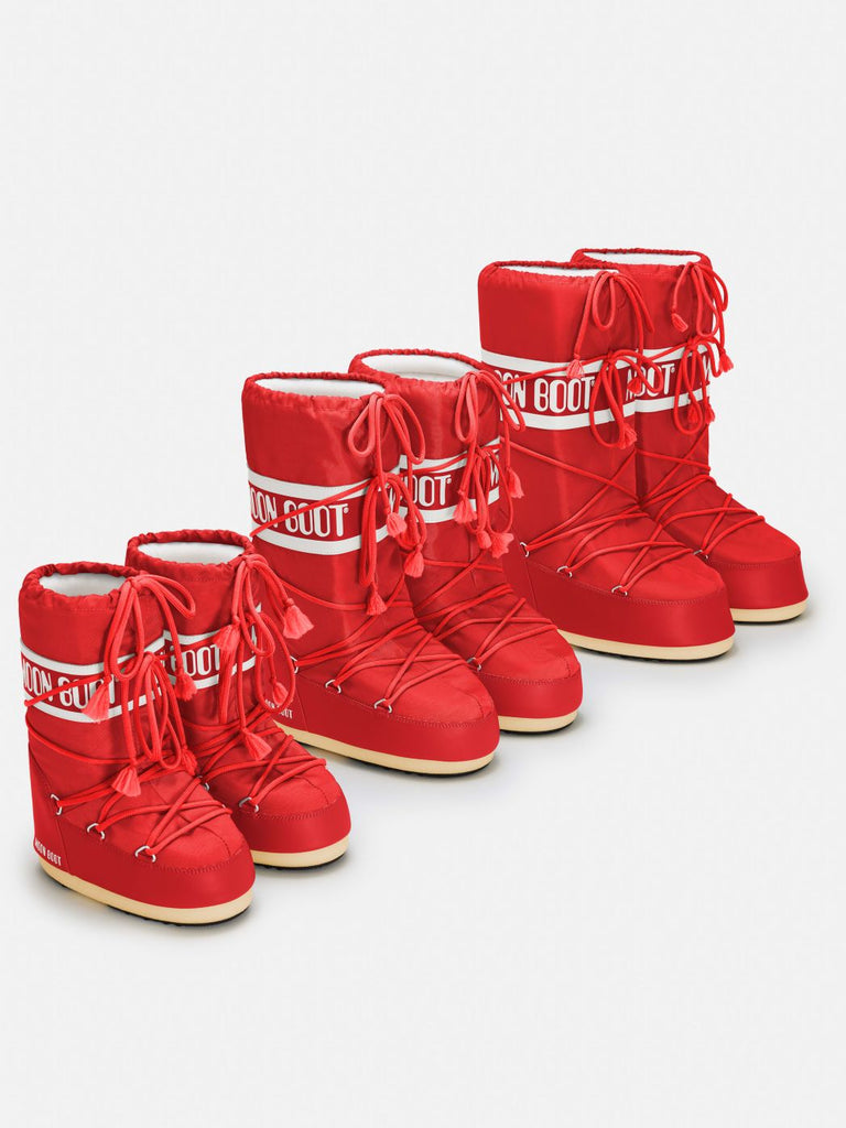 From the brand MoonBoot Women's Icon Nylon Boot in Red - abigail fashion
