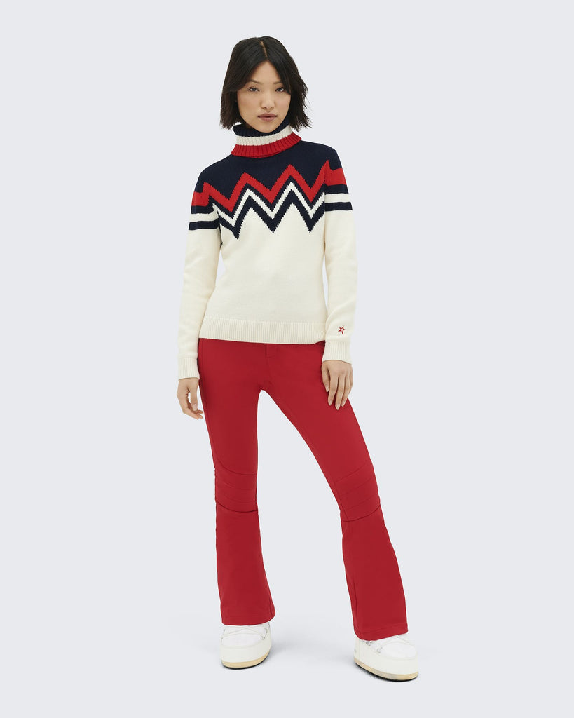 Perfect Moment Alpine Merino Wool Sweater Navy/Snow White Bach&Co