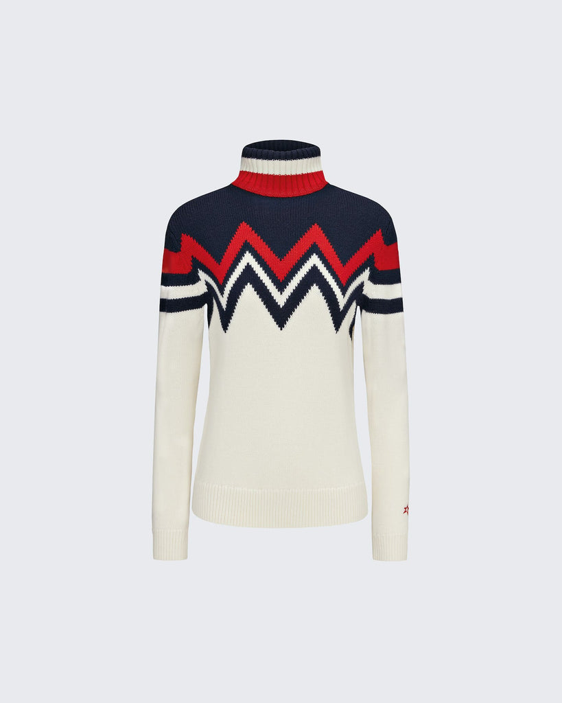 Perfect Moment Alpine Merino Wool Sweater Navy/Snow White Bach&Co
