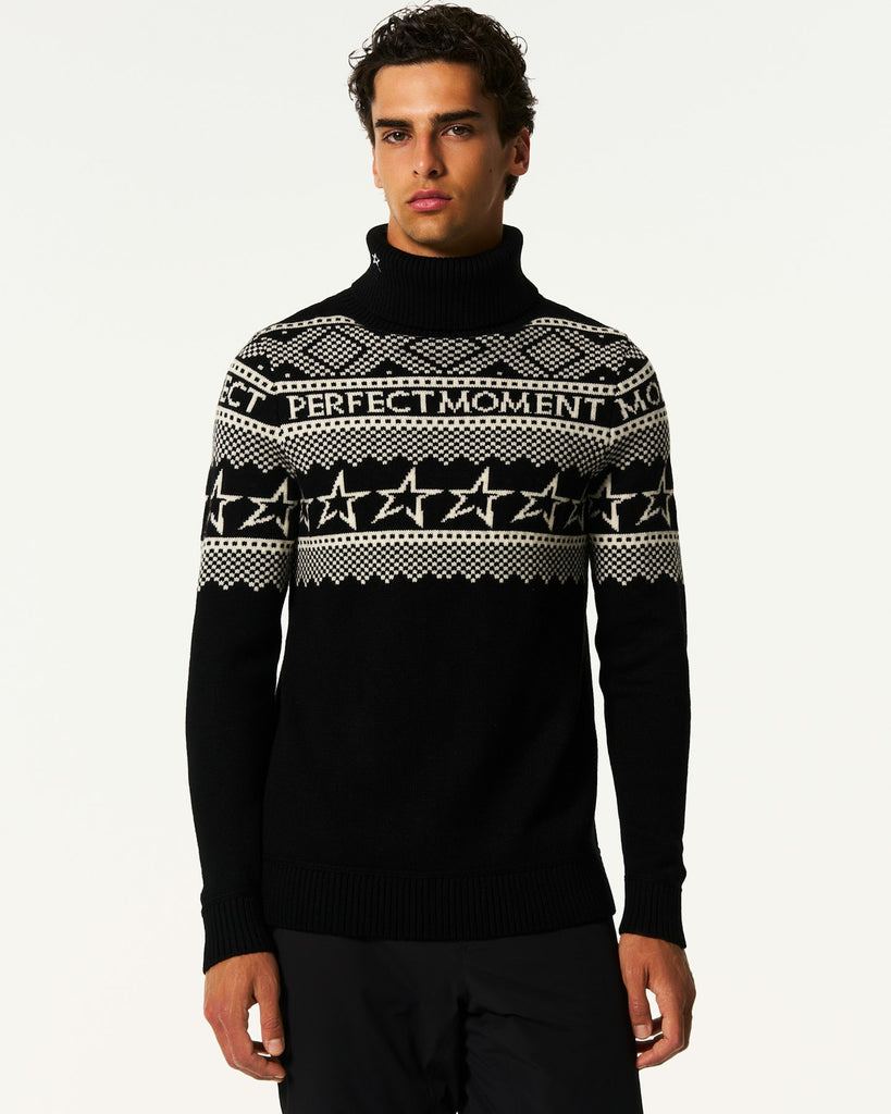 From the brand Perfect Moment Men's Fairisle Sweater in Black - abigail fashion