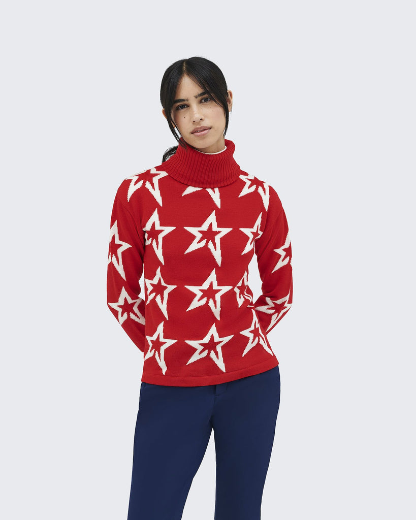 Perfect Moment Stardust Sweater Red/Snow White Star Bach&Co