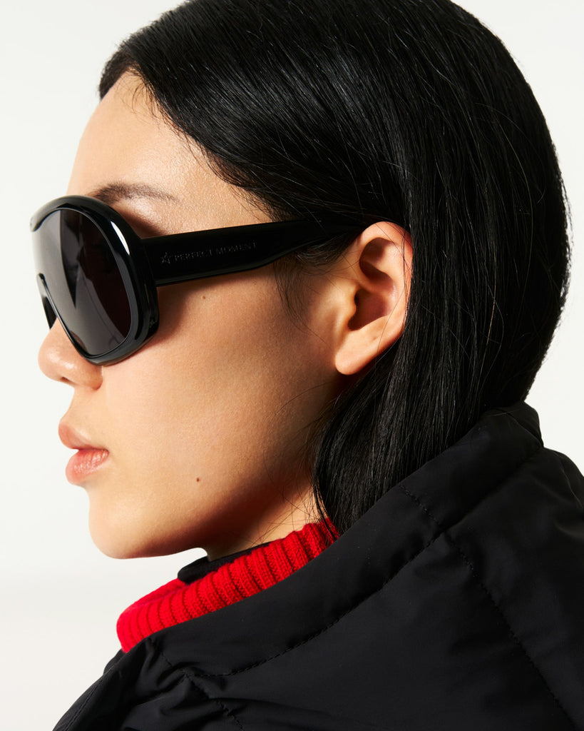 From the brand Perfect Moment Unisex Racer Sunglasses in Black - abigail fashion