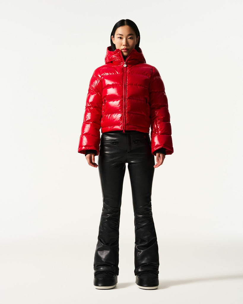 From the brand Perfect Moment Women's Polar Flare Ski Jacket III in Red - abigail fashion