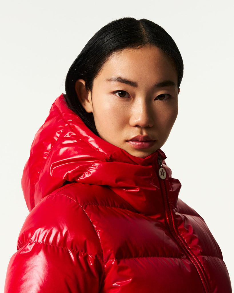 From the brand Perfect Moment Women's Polar Flare Ski Jacket III in Red - abigail fashion