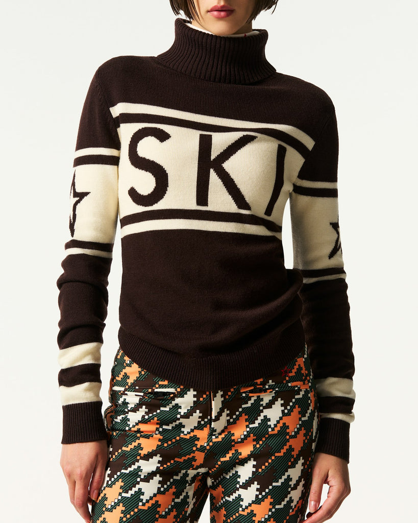 From the brand Perfect Moment Women's Schild Sweater in Chocolate - abigail fashion