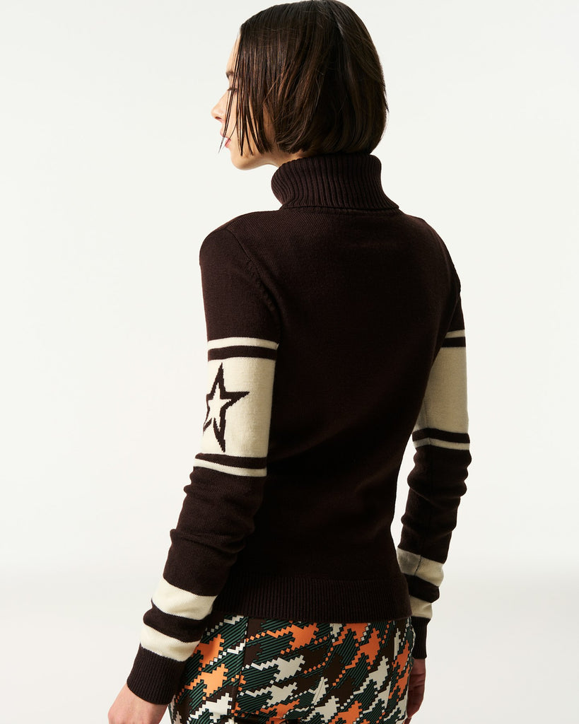 From the brand Perfect Moment Women's Schild Sweater in Chocolate - abigail fashion