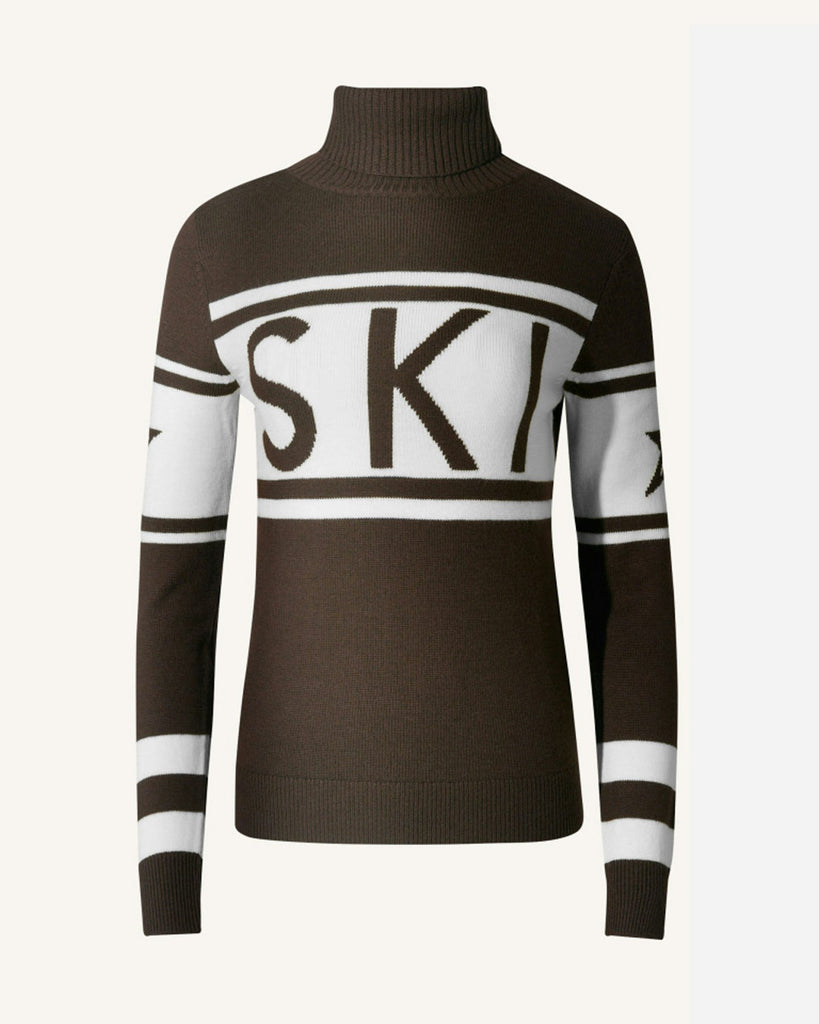 From the brand Perfect Moment Women's Schild Sweater in Chocolate - abigail fashion