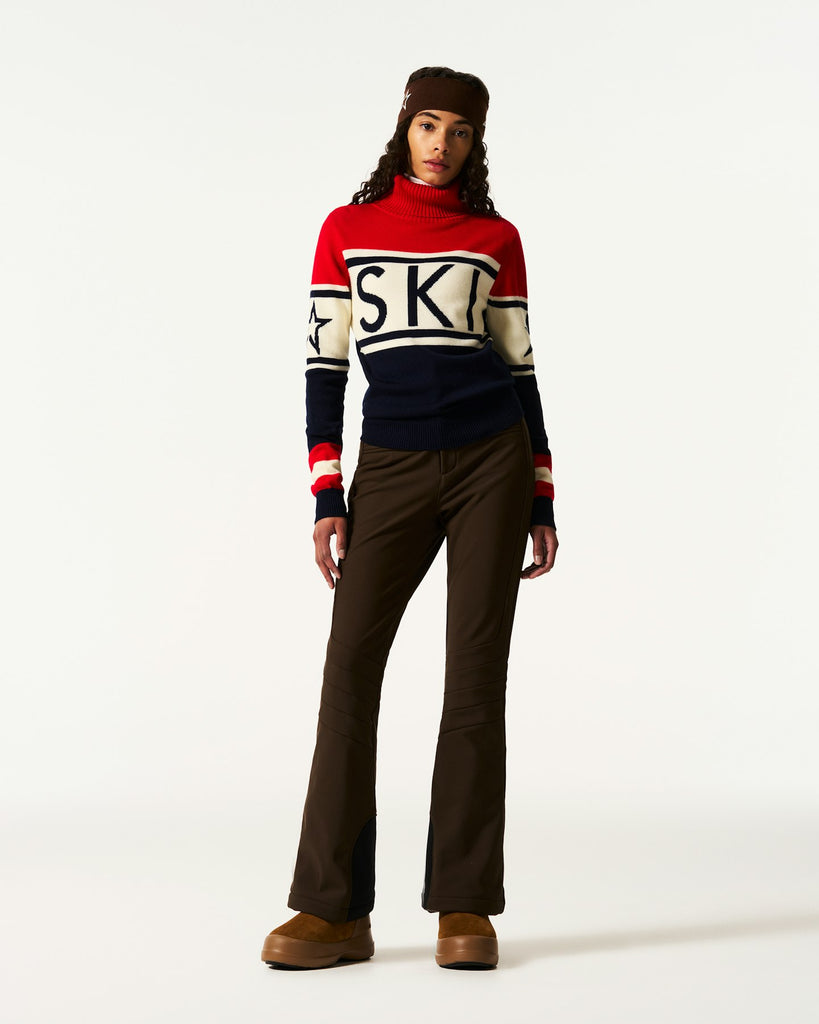 From the brand Perfect Moment Women's Schild Sweater in Red & Navy - abigail fashion