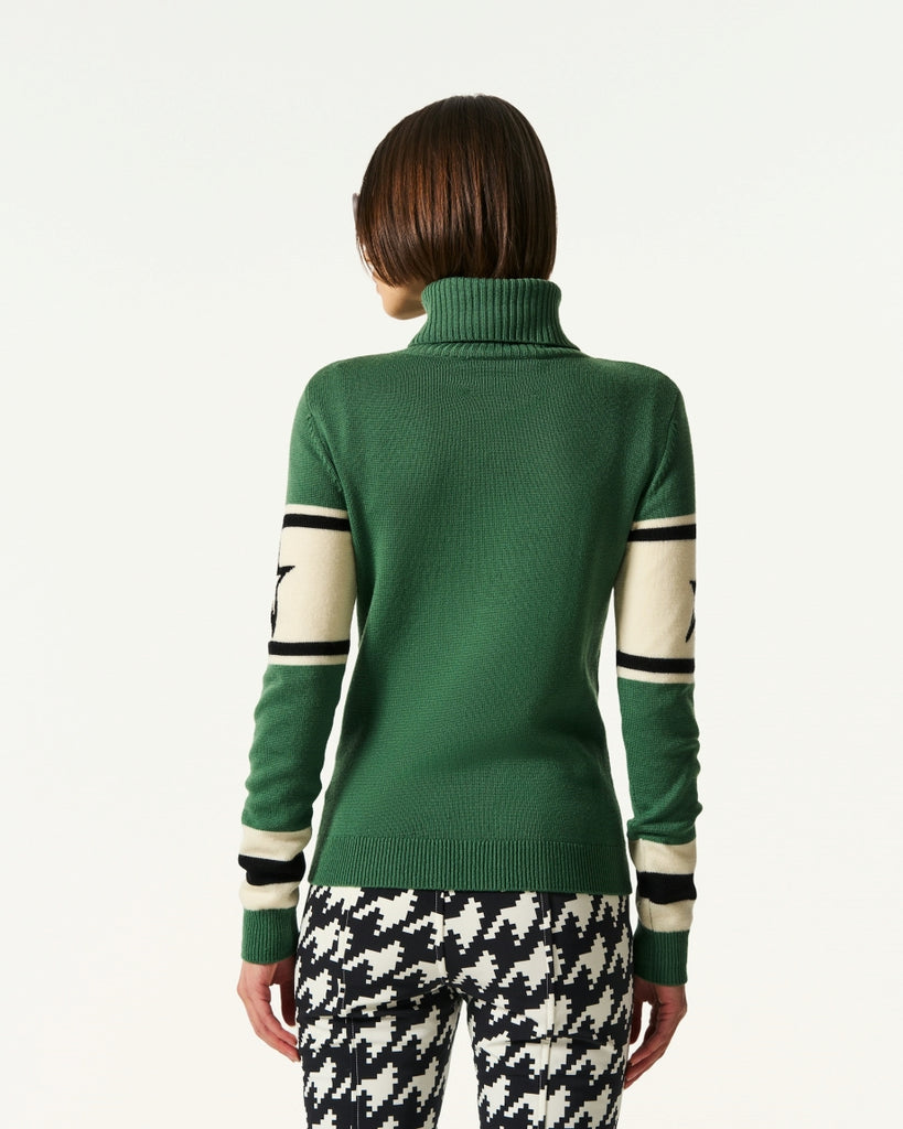 From the brand Perfect Moment Women's Schild Sweater 'Apres' in Parisian Green - abigail fashion