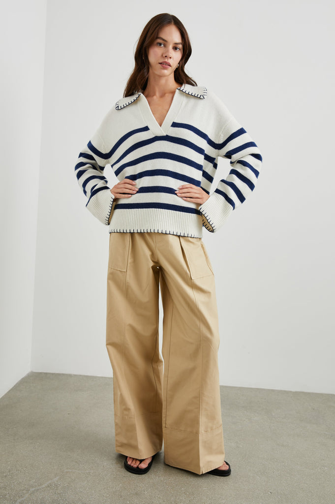 Rails Athena Sweater Ivory Navy Stripe abigail fashion