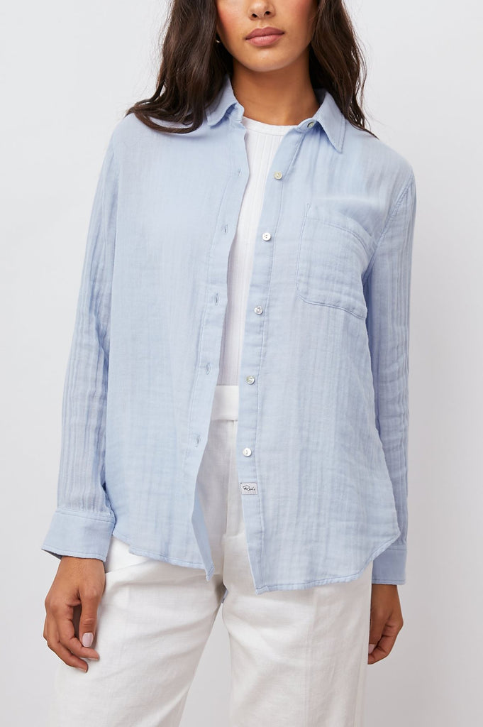 Rails Ellis Long Sleeve Button Down Shirt Bluebell abigail fashion