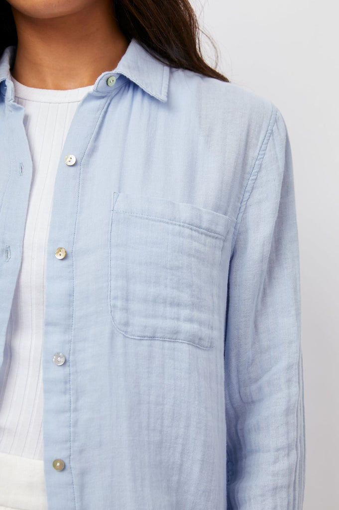 Rails Ellis Long Sleeve Button Down Shirt Bluebell abigail fashion