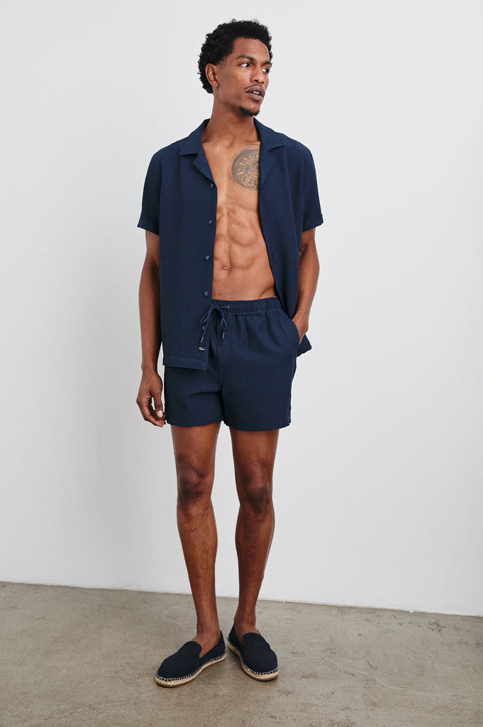 Rails La Brea Swim Short Navy Seersucker abigail fashion