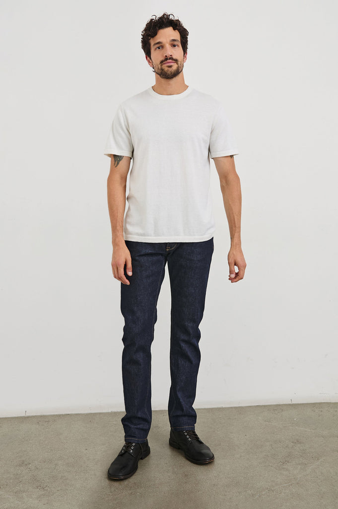 From the brand Rails Men's Mason Cotton Cashmere T-Shirt in Cream - abigail fashion