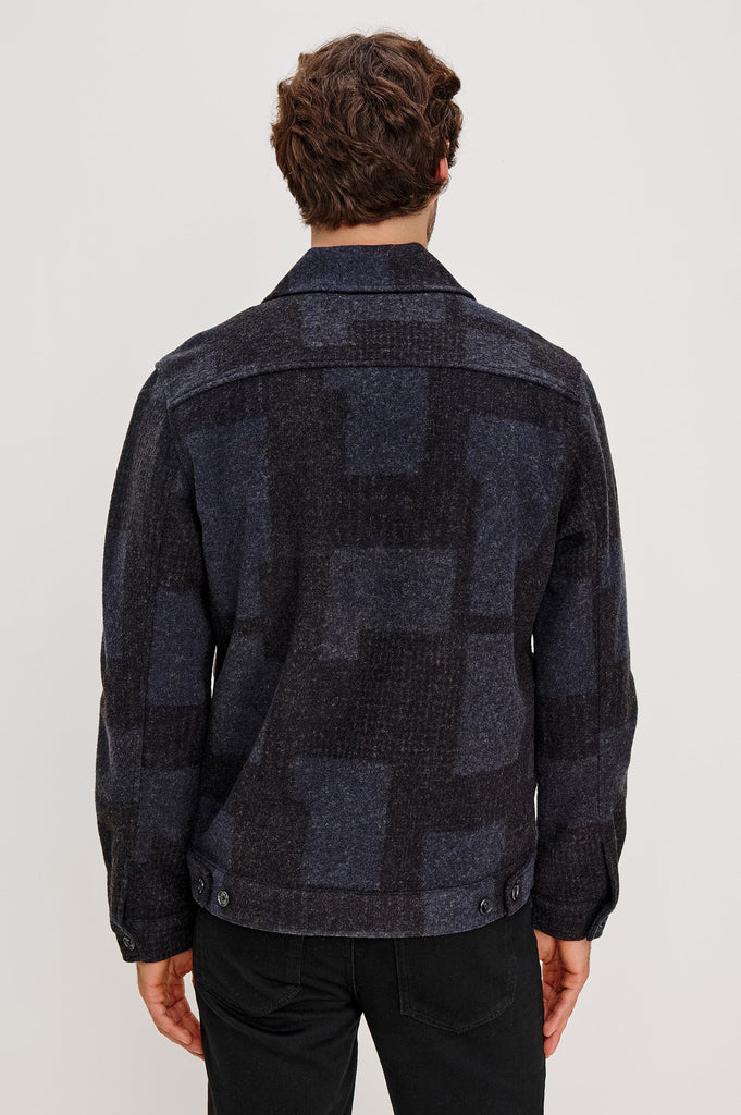 From the brand Rails Men's Simon Jacket in Black Navy Block - abigail fashion