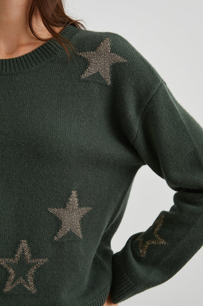 Rails Perci Sweater Olive Gold Stars Bach&Co