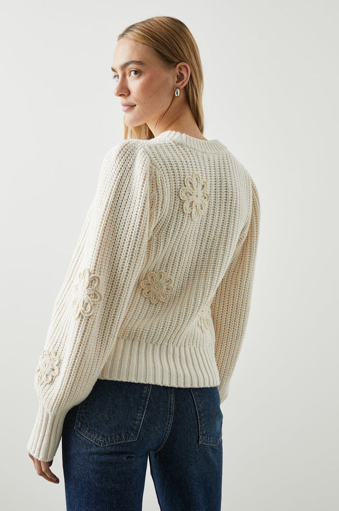Rails Romy Sweater Ivry Crochet Daisies abigail_fashion
