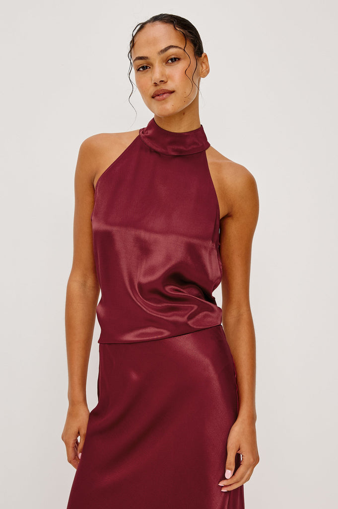 From the brand Rails Women's Leah Top in Garnet - abigail fashion