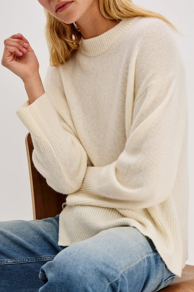 From the brand Rails Women's Miranda Sweater in Ivory - abigail fashion