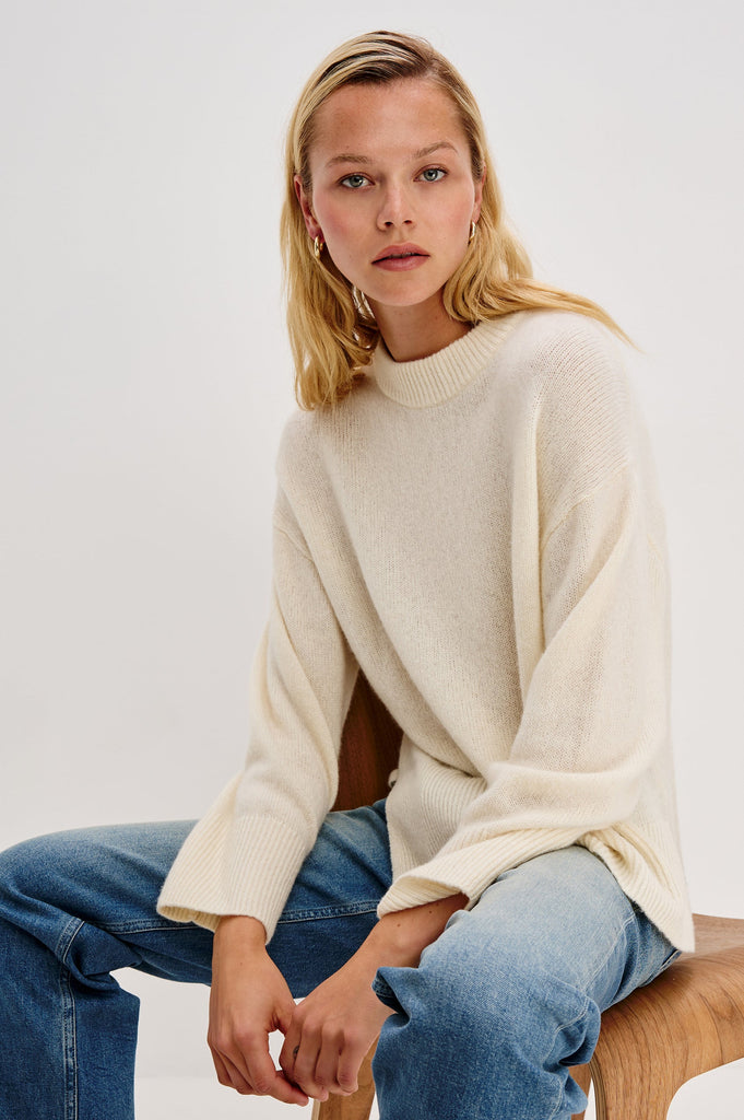 From the brand Rails Women's Miranda Sweater in Ivory - abigail fashion