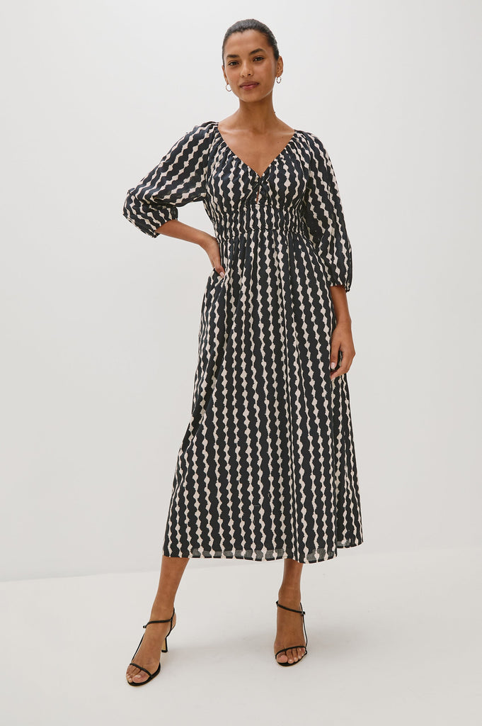 From the brand Rails Women's Paio Dress in Painted-Noir - abigail fashion