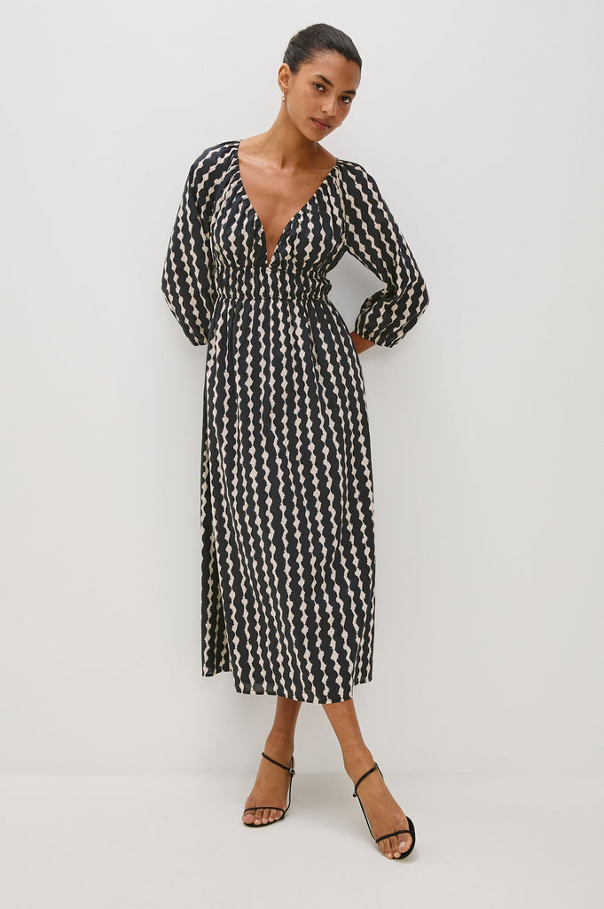 From the brand Rails Women's Paio Dress in Painted-Noir - abigail fashion