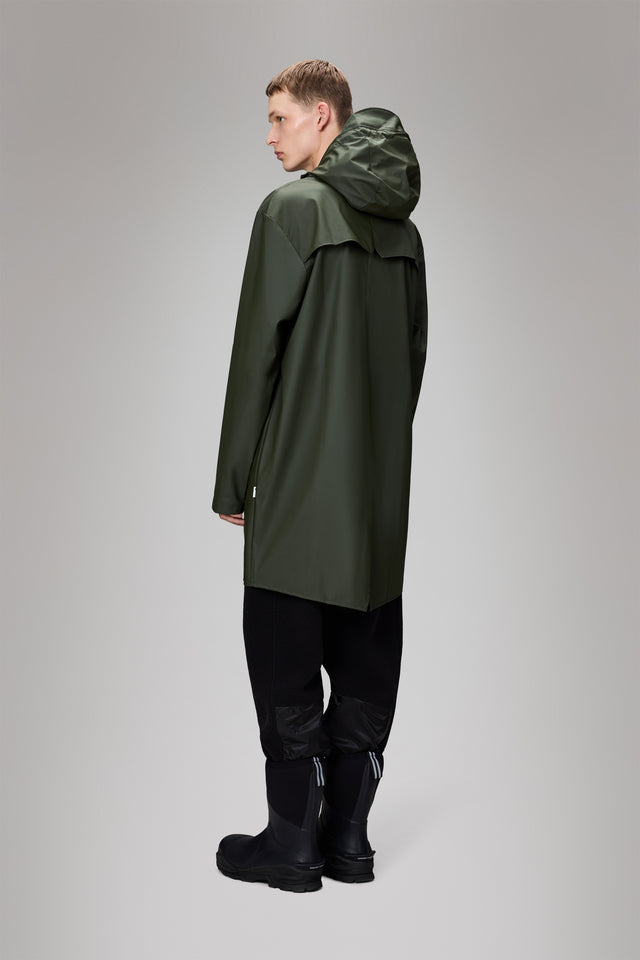 From the brand Rains Unisex Long Classic Rain Jacket W3 in Green - abigail fashion