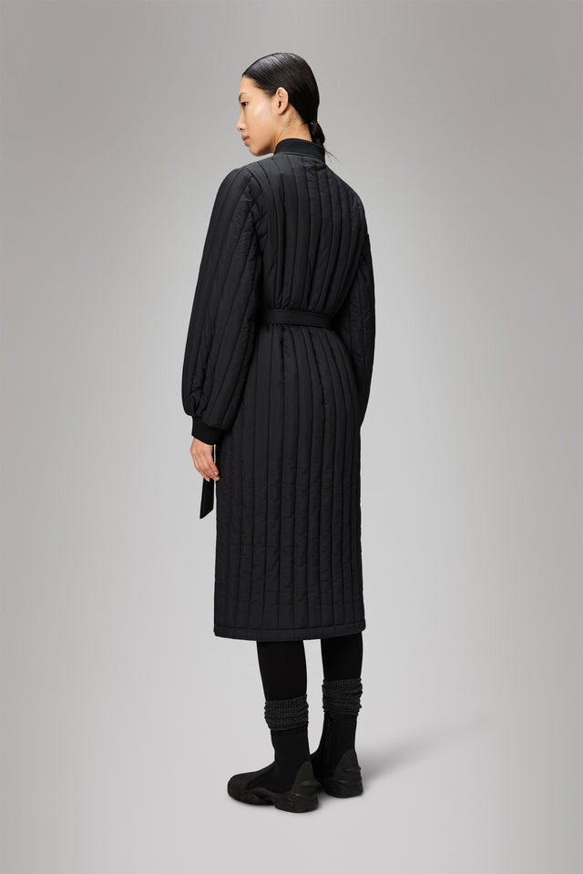 From the brand Rains Women's Banja Liner W Coat T1 in Black - abigail fashion