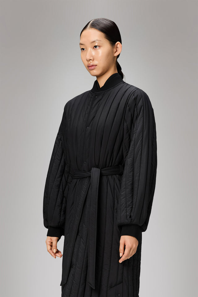 From the brand Rains Women's Banja Liner W Coat T1 in Black - abigail fashion