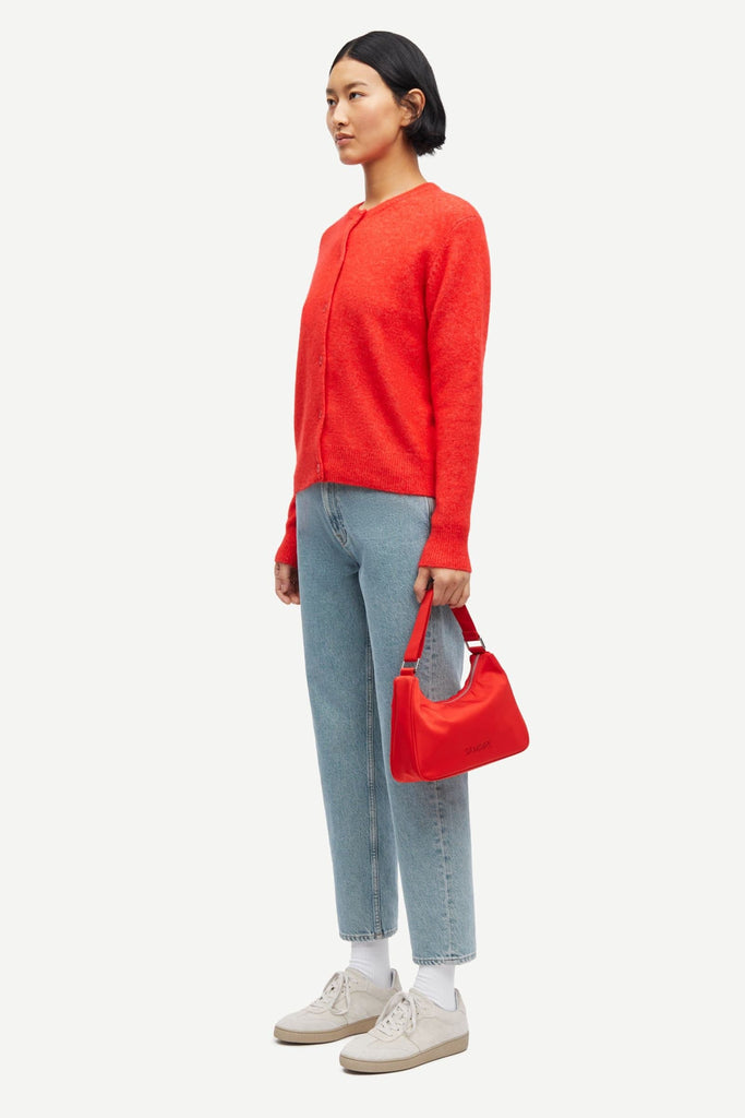 Samsøe Samsøe Nor Short Cardigan Flame Scarlet abigail fashion