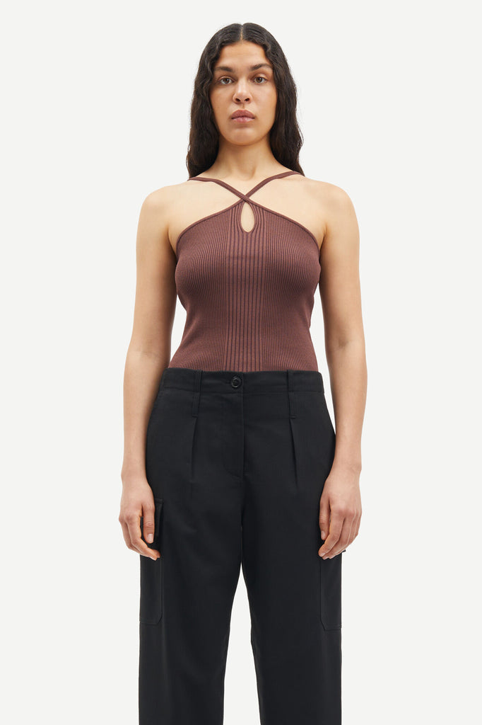 Samsøe Samsøe Sanina Top Brown Stone abigail fashion