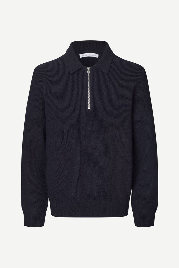 From the brand Samsøe Samsøe Women's Saisaks Hz Polo Sweater in Salute - abigail fashion